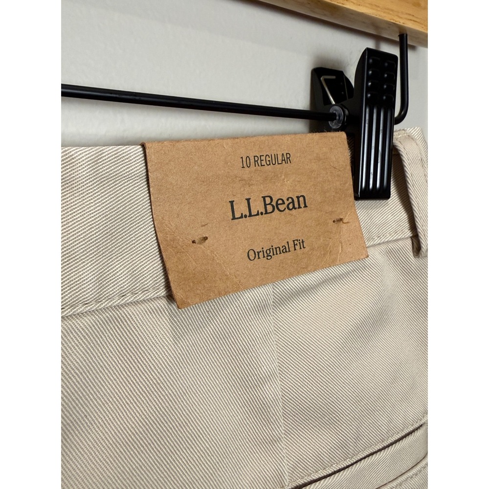 NWT LL Bean Boys 10 Khaki Pleated Shorts Original Fit 100% Cotton Wrinkle Free - Picture 4 of 9